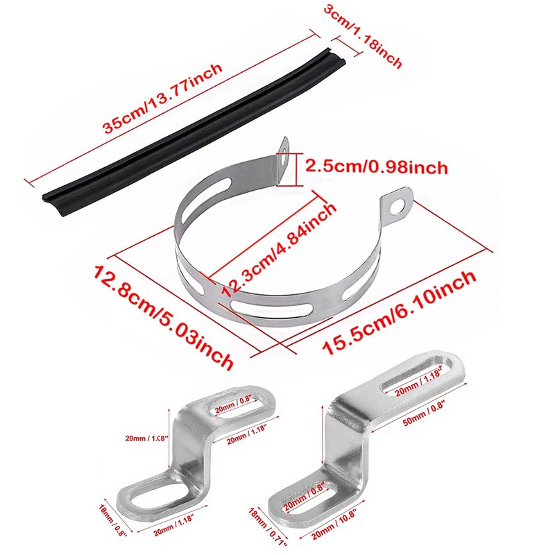 Anki HappiGo Universal Motorcycle Exhaust Pipe Bracket Hanger Clip with
