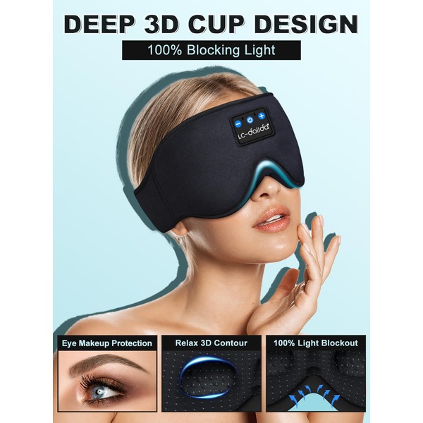 LC-dolida LC-dolida Sleep Headphones, 3D Sleep Mask Bluetooth Wireless Music