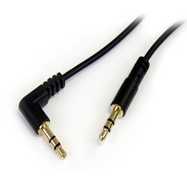 StarTech.com MU6MMSRA 6 feet Slim 3.5mm to Right Angle Stereo Audio Cable - M/M, Black