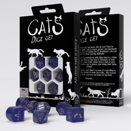rcat04 - set 7 dadi - cats modern dice set: meowster