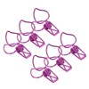 100pcs Binder Clips Cute Cartoon Peach Shape Metal Long Tail