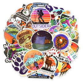 50pcs Scrapbook Stickers Laptop Stickers Cute Stickers Animal Stickers Small Stickers for Children Suitcase Stickers Sticker Pack (Adventure Theme)