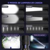 RUseeN Lámpara Cabeza Recargable 3600mAH, Iinterna de Cabeza 6 Modos