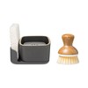 Full Circle Bubble Up Combo—Family Safe, Formaldehyde-Free-Gray Ceramic Soap Dish