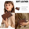 AEGGEAI Genuine Leather Wallet Coin Purse with Embossed Pattern, Top