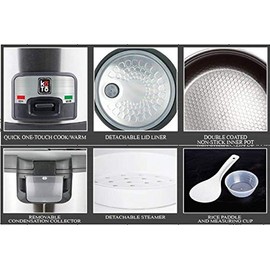 Koto Brand (10 Cup) Electric Rice Cooker Food Steamer, Stainless