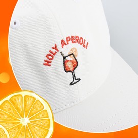 TCRZHHRX Aperol Baseball Cap for Men and Women, Adjustable Sun Hat with UV Protection 50+, Leisure, Golf, Hiking, Lightweight Summer Hat, Gift Idea for Men Women, White, L-XL