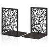 Hobbspring 2Pcs Black Bookend for Shelves Vines Plants Metal Bookends