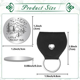 CREATCABIN Pocket Hug Token Stainless Steel Hug Token Long Distance Social Relationship Keepsake Double Sided Words Quotes with PU Leather Keychain Gift for Women Men Bestie Friends 1.2x1.2 Inch