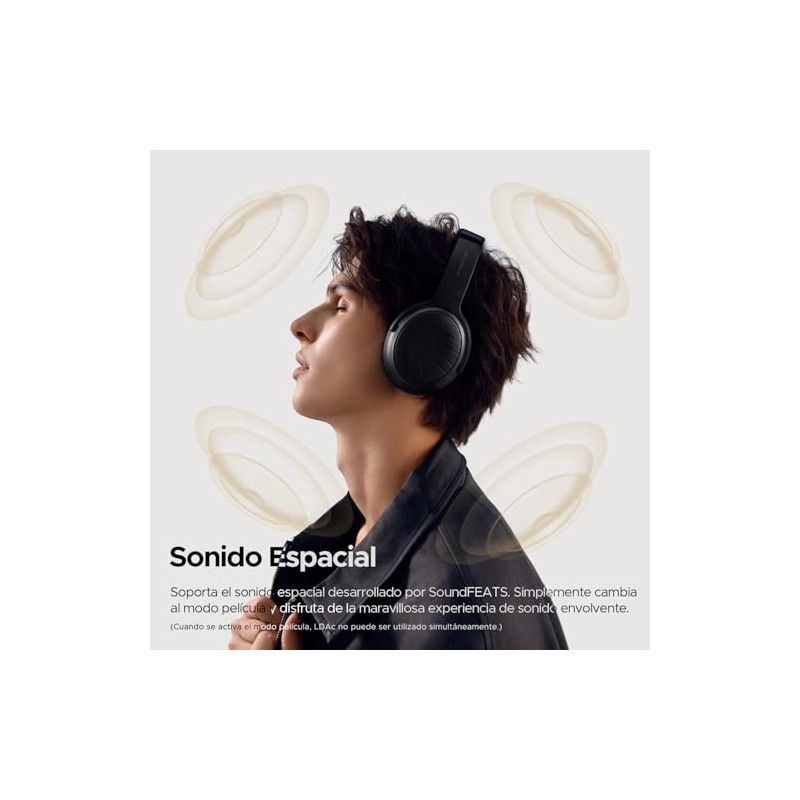 SoundPEATS Space Pro Audífonos Inalámbricos de Diadema 151H Reproducción