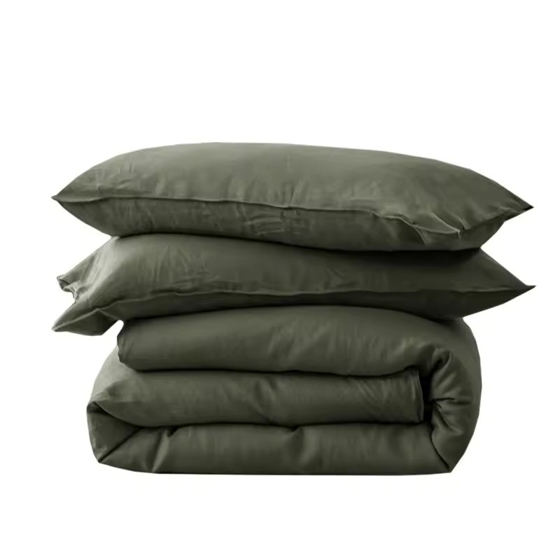 White Bamboo Lyocell Duvet Cover Set, 3-Piece Queen 78.74 x