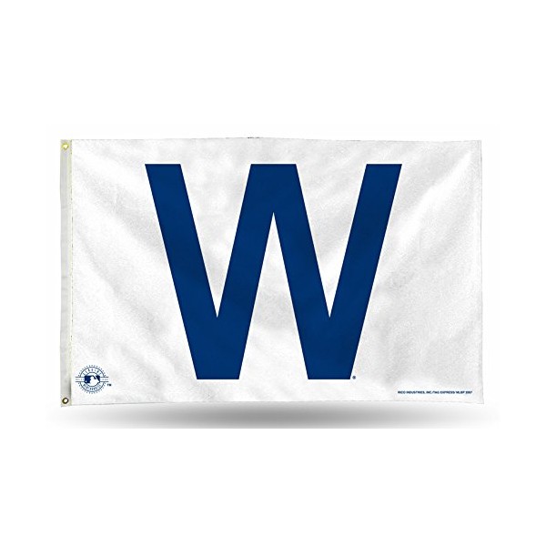 Rico Industries MLB Chicago Cubs W 3-Foot by 5-Foot Banner Flag