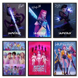 A Set Of 6 Kpop Demon Hunters Poster (Unframed) Anime Movie Posters Music Canvas Posters 08x12inch(20x30cm) Style-3