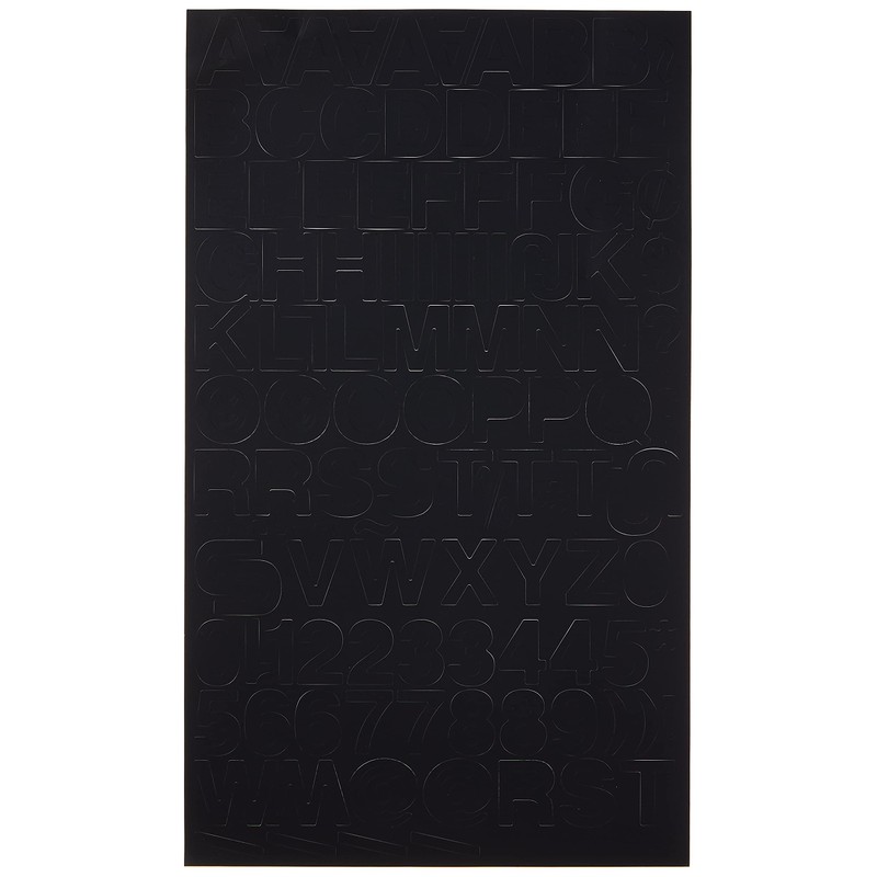 Headline Sign Stick-On Vinyl Letters and Numbers, Black, 1-Inch, Made
