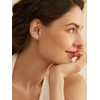 Set of 6 pairs of stud earrings, hypoallergenic cubic zirconia