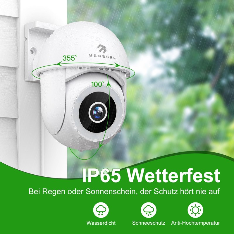 Menborn 2.5K Outdoor Surveillance Camera, 2.4/5GHz Camera Surveillance with Floodlight,