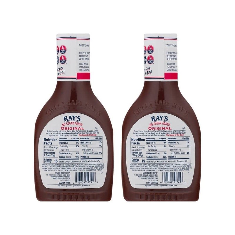 Sweet Baby Ray’s No Sugar Added Original Barbecue Sauce (18.5
