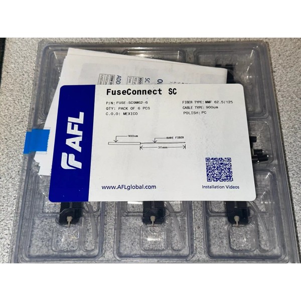 AFL NEW AFL FUSE-SC9M62-6 Field Installable Connector FUSECONNECT SC MM