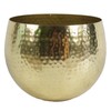 Leaf LEAF-7199 Large Metal Planter Hammered Brass Gold Colour-Straight Edge,