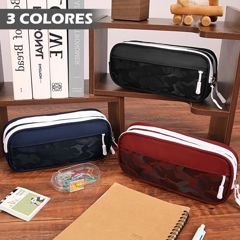 KTMOUW Estuche para Lapices Gran Capacidad con 3 Compartimentos con