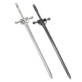 2PCS Hair Sticks for Buns,Hair Chopsticks,Sword Hair Pin,for Vintage Hair,Renaissance Chinese Hair Accessories,Metal Sword Hair Pins,Ancient Style Sword Hair Chopstick LINYUEARUI-Black&Silver