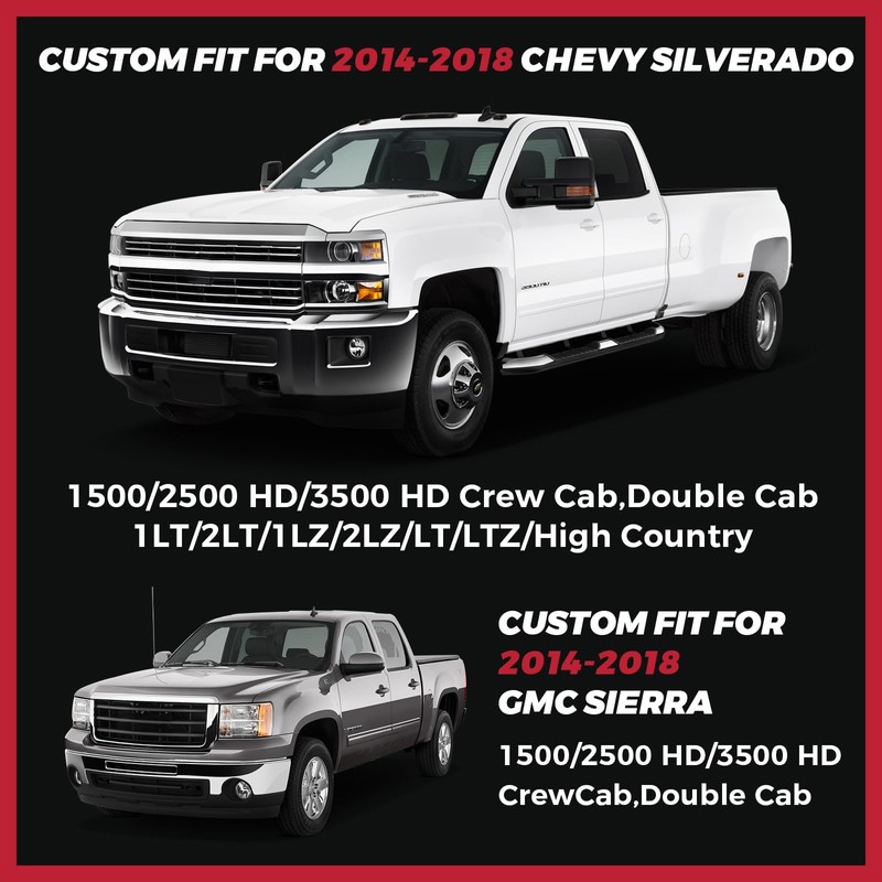FREESOO 2014-2018 for Silverado 2 Front Seat Covers, Fit for