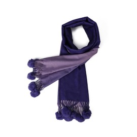 Sumato Womens Soft Transition Gradient Scarf Women's Autumn and Winter Double-Sided Cashmere Feel Scarves with Pom Poms Purple