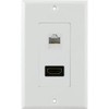 GE 87722 HDMI and Ethernet RJ45 Wall Plate, Smart HDTV