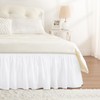 Vocander White Split Corner Bed Skirt for King Beds 18