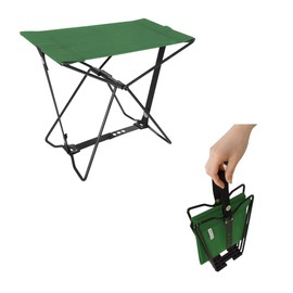 TENPLAY Compact Camping Stool,Poratable Folding Chair,Easy Set Up 600D Oxford PVC/PE Waterproof Coating for Traveling Hiking Fishing BBQ. (Green)