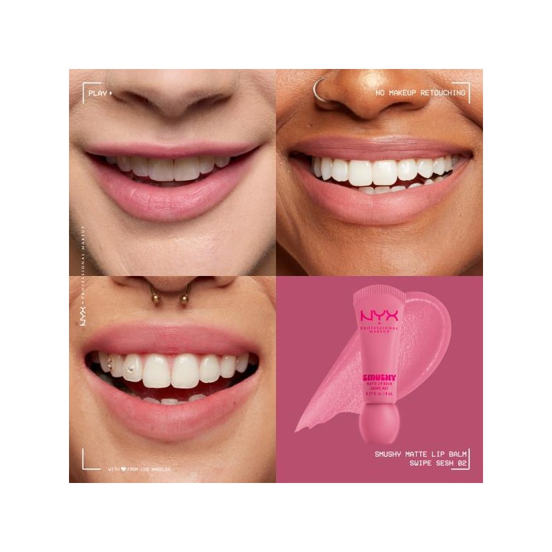 Smushy Matte Lip Balm, Soft-Matte, Buildable Blurring Pigment, Hydrating Lip