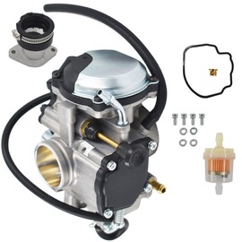 Thomletha Carburetor Replacement for Yamaha Bear Tracker 250 1999-2004 Replacement for 4XE-14140-00-00 4XE-14140-01-00 4XE-14140-10-00 4XE-14140-11-00 4XE-14140-12-00 4XE-14140-13-00 with Intake Boot