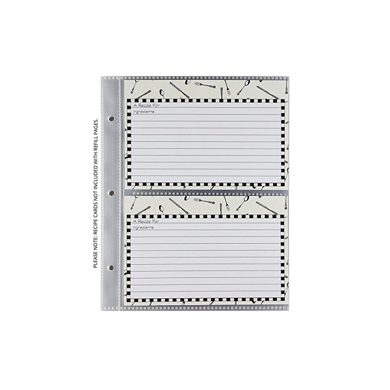 CR Gibson QP-12 Small Recipe Book Pocket Page Refill 20