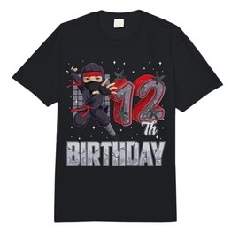 Ninja 12th Birthday Party Theme 12 Twelve Year Old Kids Boys Comfort Colors Adult Heavyweight T-Shirt