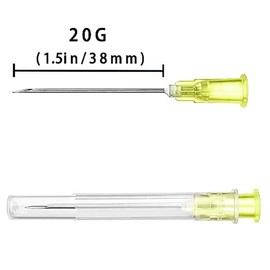 Agujas 20Ga de 1.5 pulgadas para laboratorio, medición, embalaje, transferencia de líquidos (paquete de 100)