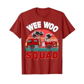 Firefighter Wee Woo Squad Funny Dad Mom Fireman Fire Truck T-Shirt