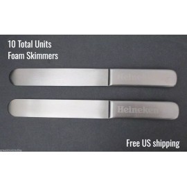 Heineken Stainless Steel Beer Foam Skimmer 9 Inch 10-Pack