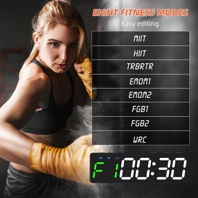 Mini Portable Gym Timer Clock, Large LED Digital Display Screen,