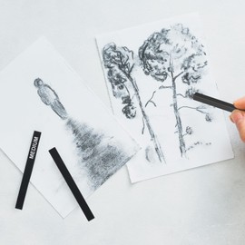 Pack of 18 Square Compressed Charcoal Pencils Compressed Graphite Material Sticks Graphite Pencils Charcoal Pencils Set for Drawing Crafts, Shading, Sketching, Beginners, Drawing Class Children