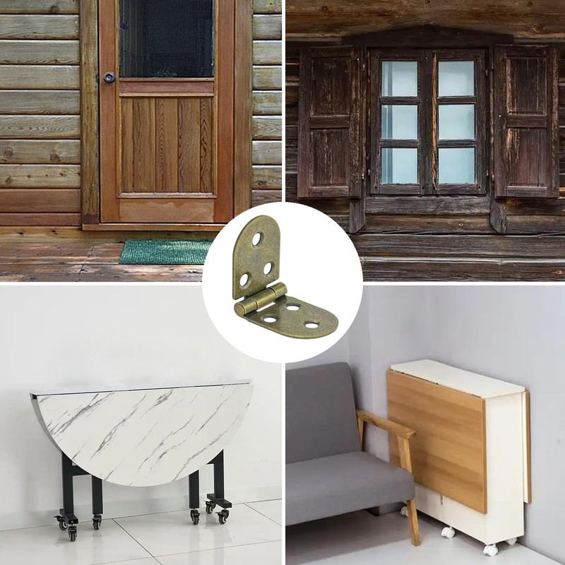 6 PCS Small Door Hinges with Rounded Edges, Ideal for