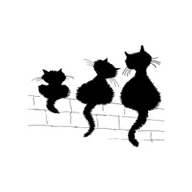 Newstamps Stamp Three Cats Motif Stamps Large Wooden & Rubber for Card Making, Wooden Stamp, Animals, Animal Stamp, Scrapbook, Textile Stamp, Decoration, Children