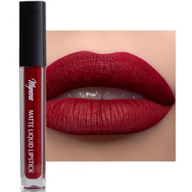 Mynena Red Liquid Matte Lipstick Long-Lasting Waterproof | Lightweight Comfortable Non-Drying | High Pigment Intense Color Lip Stain | Paraben-Free Talc-Free Vegan & Cruelty-Free | Elle