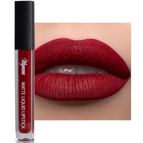 Mynena Red Liquid Matte Lipstick Long-Lasting Waterproof | Lightweight Comfortable