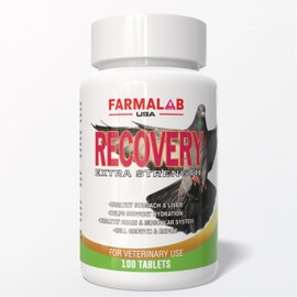 Farmalab Recovery Extra Strength Pigeon Supplement, 100 Tablets, Electrolytes & Vitamins for Training & Competition