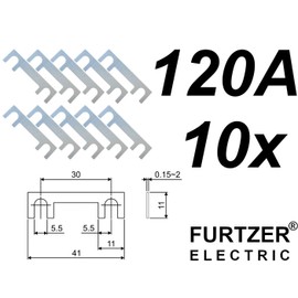 Furtzer FFS01 Car Strip Fuses Blade Fuses Pack of 10 25A 30A 40A 50A 60A 70A 80A 100A 120A 125A 150A 36V Max. Current: 120A Ampere