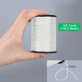 BUENTYA 150 Yards/Roll White Braided Lift Shade Cord, 1 mm Blind Shade Cord Roman Blind Cord Blind Thin Cord Used to Repair Roman Blinds for Aluminum Blind Shade, Gardening Plant and Crafts