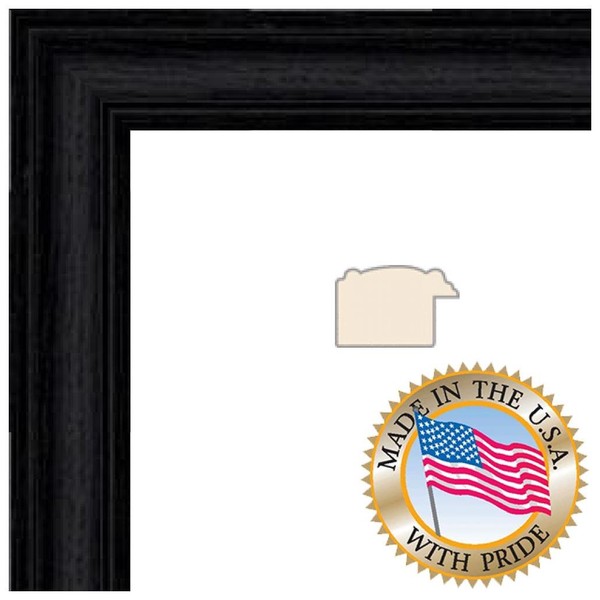 ArtToFrames 14x17 inch Black Stain on Solid Red Oak Wood