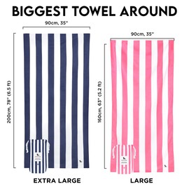 Dock & Bay Beach Towel - Quick Dry, Sand Free - Compact, Lightweight - 100% Recycled - Includes Bag - Cabana - Set G (4), Large (160x90cm, 63x35)