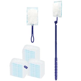 Pack of 30 Dust Magnet Refill Set with Dusters, 1 Telescopic Rod & 1 Handle for Duster, Ideal for Pet Hair, Dust & Dirt, 360° Cleaning for Home, Office and Car