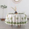 Labhanshi Green Palm Block Print Round Table Cloth|Indian Round Floral